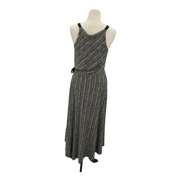 Anthropologie Maeve Salsola High Low Faux Wrap Jersey Dress Black Stripe Small - Picture 4 of 9